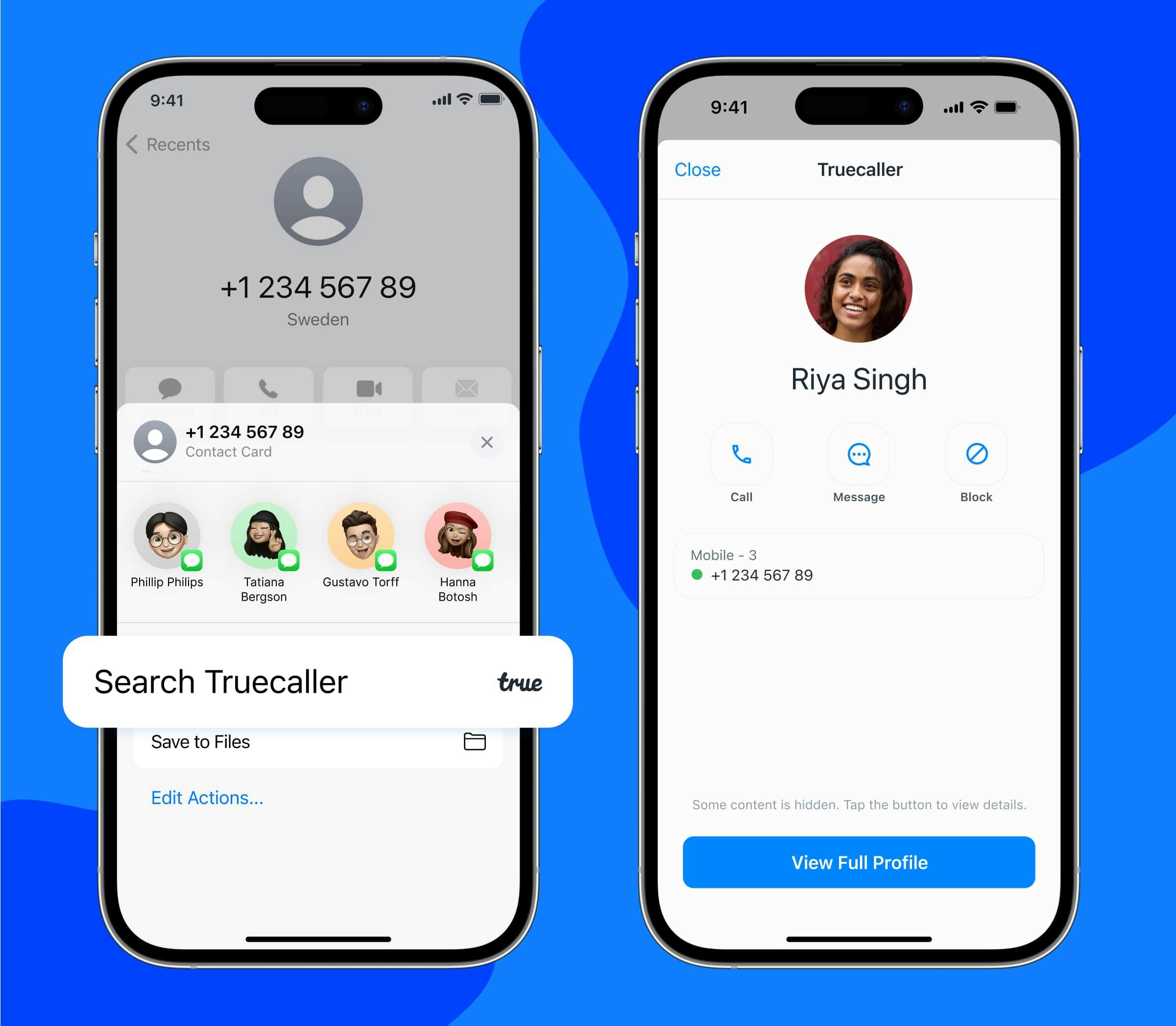 Here's how you can search for numbers using the share extension